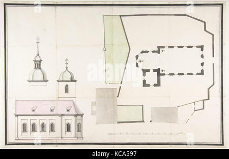 Design per la Chiesa Parrocchiale di Merkershausen, officina di Balthasar Neumann, 1738 Foto Stock