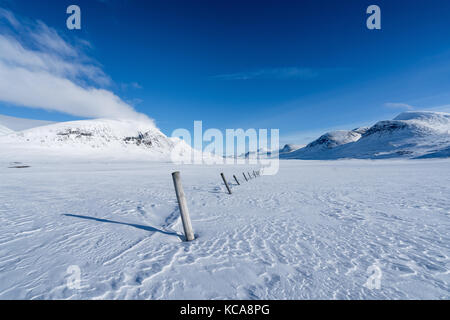 Sci alpinismo in kebnekaise area massiccia, Lapponia svedese, Svezia, Europa Foto Stock