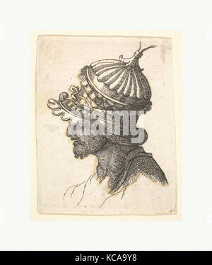 Testa Helmeted, dopo Wenceslaus Hollar, xvii secolo Foto Stock