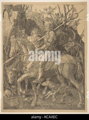 Knight, la morte e il diavolo (copy), dopo Albrecht Dürer, n.d Foto Stock