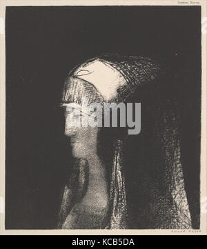 Druidesse, 1891, trasferimento litografia, Immagine: 9 1/16 x 7 15/16 in. (23 x 20,2 cm), stampe, Odilon Redon (francese, Bordeaux 1840 Foto Stock