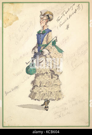 Costume Design per 'quarta ragazza di balletto (Fraülein Hochspitz)" (nel lungo abito beige), Percy Anderson, 1901 Foto Stock