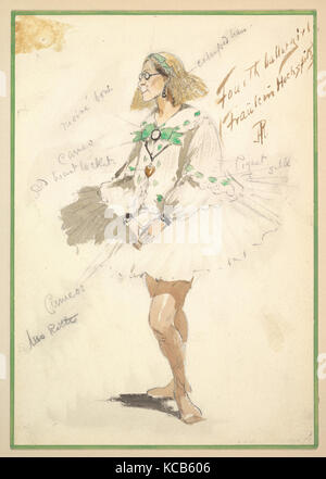 Costume Design per 'quarta ragazza di balletto (Fraülein Hochspitz)" (corto abito bianco), Percy Anderson, 1901 Foto Stock