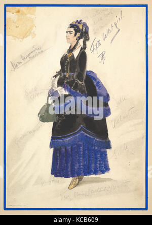 Costume Design per "Quinto Ballet Girl' (Lungo abito nero), Percy Anderson, 1901 Foto Stock