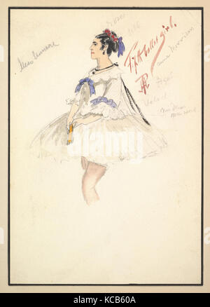 Costume Design per "Quinto Ballet Girl' (corto abito bianco), Percy Anderson, 1901 Foto Stock