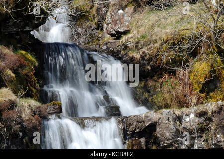 La seconda cascata più alto su nant llyn y. Foto Stock