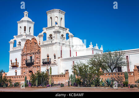 La missione di San Xavier del Bac Tucson in Arizona Stati Uniti Foto Stock