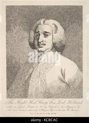 Il diritto Onorevole Henry Fox, Lord Holland, dopo William Hogarth, 19 maggio 1782 Foto Stock