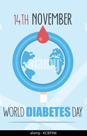 Un vettore illustrazione della giornata mondiale del diabete poster Illustrazione Vettoriale