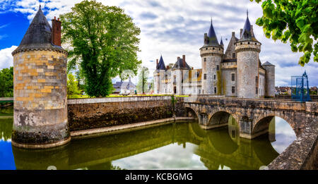 Grandi castelli della Valle della Loira - Sully-sur-Loire Francia Foto Stock