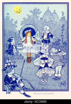 "È necessario essere un grande maga." da "Wonderful Wizard of Oz' da L. Frank Baum (1856-1919) con foto da W. W. Denslow (1856-1915). Vedere ulteriori informazioni qui di seguito. Foto Stock