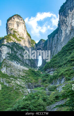 Tianmen grotta, tianmen mountain, zhangjiajie, Hunan, Cina Foto Stock