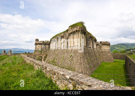 Fortezza di Sarzanello, Sarzana, Liguria, Italia Foto Stock