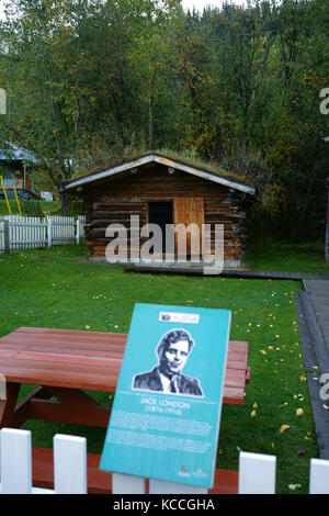 Jack London cabina a Dawson City, territorio Yukopn, Canada Foto Stock