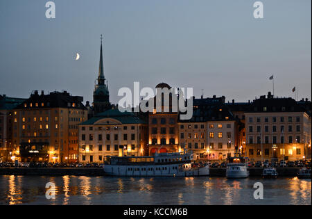 Lo skyline di Stoccolma e il lago Malaren, Svezia Foto Stock