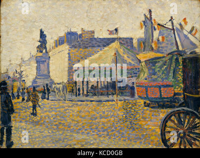 Place de Clichy, 1887, Olio su legno, 10 3/4 x 14 in. (27,3 x 35,6 cm), dipinti, Paul Signac (francese, Parigi 1863-1935 Parigi Foto Stock