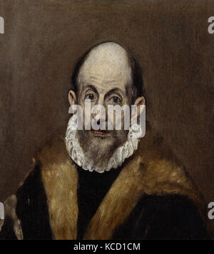 Ritratto di un uomo vecchio, ca. 1595-1600, olio su tela, 20 3/4 x 18 3/8 in. (52,7 x 46,7 cm), dipinti, El Greco (Domenikos Foto Stock