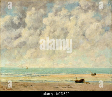 Il mare calmo, 1869, olio su tela, 23 1/2 x 28 3/4 in. (59,7 x 73 cm), dipinti, Gustave Courbet (francese, Ornans 1819-1877 Foto Stock