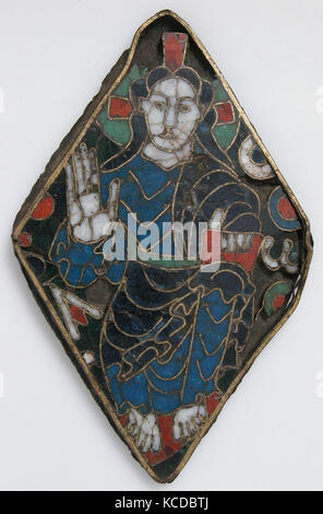 Placca con Cristo in maestà, ca. 1050-1100, realizzato nel sud della Francia, Francese del Sud, smalto cloisonné su dorato in lega di rame Foto Stock