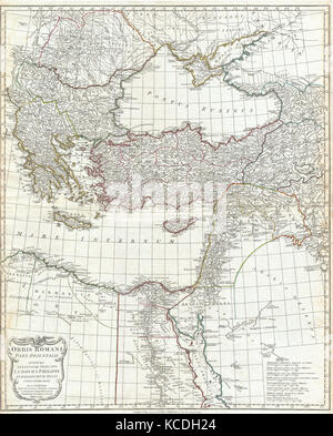 1794, Anville mappa dell'Impero Romano d'Oriente, inclues Grecia Foto Stock