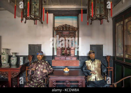 Il proprietario e il gestore di wei sheng chang banca, antica città di Pingyao, shanxi, Cina Foto Stock