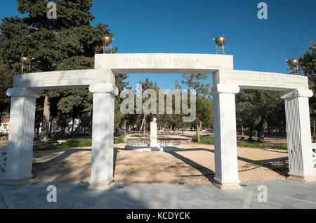 Monumento a Kostis Palamas, centro storico di Pafos, Cipro. Foto Stock