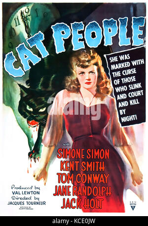 Cat PEOPLE 1942 RKO radio Pictures film con Simone Simon Foto Stock