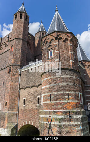 Vecchia porta della città Amsterdamse Poort in haarlem, Paesi Bassi Foto Stock