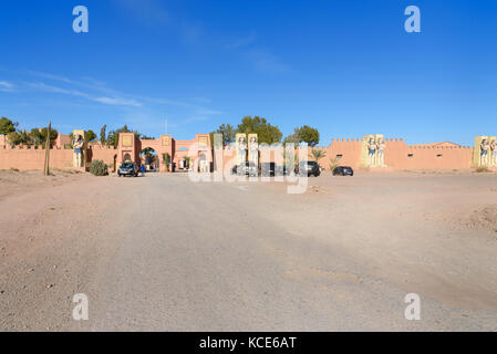 Ouarzazate, Marocco - Jan 4, 2017: ingresso ad Atlas Corporation Studios è film studio. Area di Ouarzazate è film-making posizione, dove il Marocco bigg Foto Stock