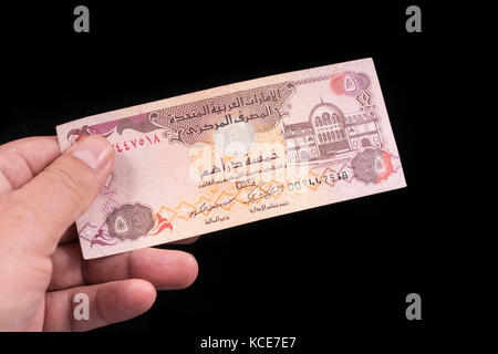 Una banconota degli Emirati Arabi Uniti Foto Stock