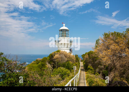 Sugarloaf Point lighthouse a Seal Rocks in Myall Lakes National Park, Nuovo Galles del Sud, Australia Foto Stock