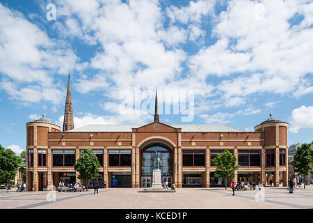 Cattedrale lanes shopping centre, Broadgate, Coventry, west midlands. esterno, vista da ovest. Foto Stock