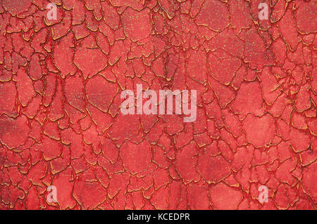 Sfondo rosso di gesso testurizzata con striature. Sfondo dell'arte Foto Stock