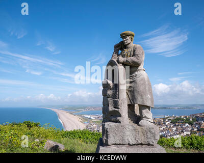 Statua di pietra di Portland Muratori Portland Dorset Inghilterra Foto Stock