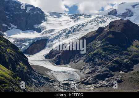 Il ghiacciaio stein visto dal susten pass, Svizzera Foto Stock