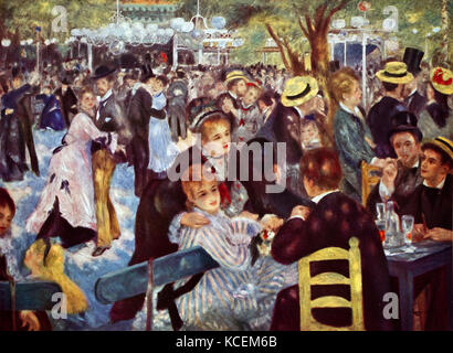 Pittura intitolato "Bal du moulin de la Galette" di Pierre-Auguste Renoir (1841-1919) un artista francese di stile impressionista. Datata del XIX secolo Foto Stock