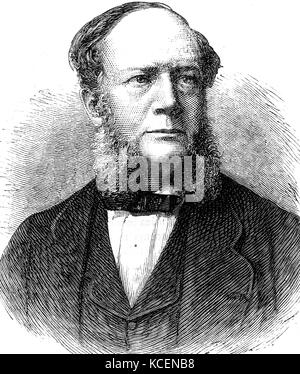 Ritratto di Carl Wilhelm Siemens (1823-1883) un tedesco-nato ingegnere e imprenditore. Datata del XIX secolo Foto Stock