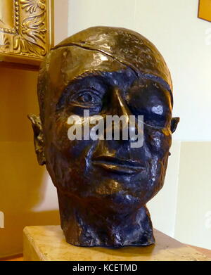 Busto di Levi Shochat, raffiguranti Moshe Dayan (1915 - 1981). Dayan è stato israeliano leader militare e politico. Foto Stock