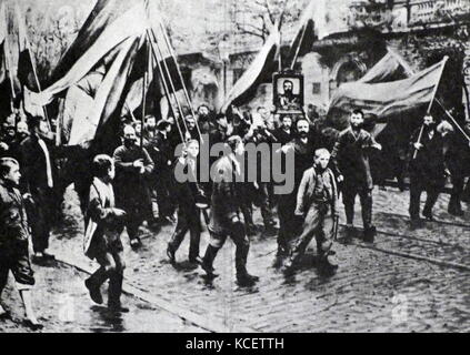 Domenica sanguinante o rosso Domenica, fu il nome dato agli eventi di Domenica, 22 gennaio 1905 a San Pietroburgo, Russia, quando manifestanti disarmati, guidati da Padre Georgy Gapon sono state bersagliate da soldati della Guardia Imperiale come hanno marciato verso il Palazzo d'inverno per presentare una petizione per lo Zar Nicola II di Russia. Foto Stock