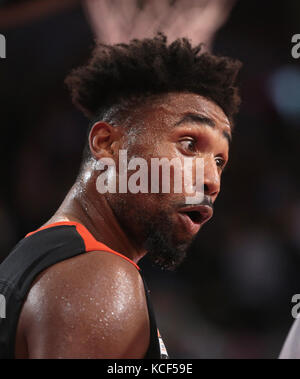 Bonn, Germania. 04 ott 2017. Bonn (Germania), 4 ottobre 2017, basket, bbl, cesti di Telekom bonn vs. ratiopharm ulm: dasean butler (Ulm). Credito: juergen schwarz/alamy live news Foto Stock