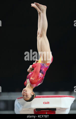 Stadio Olimpico, Montreal, Canada. 4 ottobre 2017. SAE Miyakawa (JPN), 4 OTTOBRE 2017 - ginnastica Artistica : 2017 Campionati mondiali di ginnastica Artistica Vault di qualificazione femminile allo Stadio Olimpico di Montreal, Canada. Crediti: YUTAKA/AFLO/Alamy Live News Foto Stock