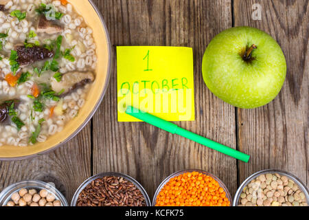 Concetto di Giornata Mondiale del Vegetarismo, ottobre 1 Foto Stock