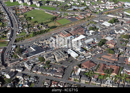 Vista aerea del Larkhall Town Center, Scotland, Regno Unito Foto Stock