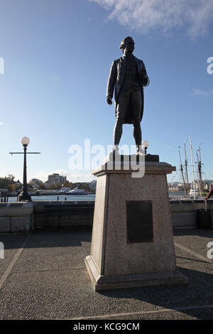 La Captain Cook statua, Victoria, British Columbia Foto Stock