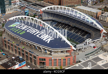 Vista aerea di Seattle Seahawks CenturyLink Field, nello Stato di Washington, USA Foto Stock