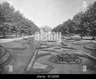 Stati Uniti d'America, Stato della Pennsylvania, il Sunken garden in Fairmounth Park di Philadelphia , digitale Riproduzione migliorata di una foto storiche dal (stimato) Anno 1899 Foto Stock