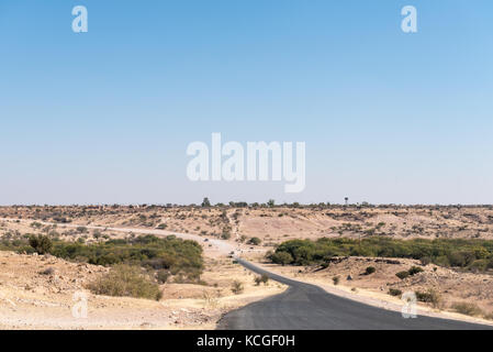 La vista da gochas nella regione di hardap in Namibia verso il fiume Auob valley Foto Stock