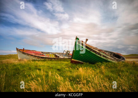 Barca relitti in Co. Donegal - Irlanda Foto Stock