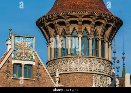 La Casa de les Punxes, Diagonal di Barcellona, in Catalogna, Spagna Foto Stock