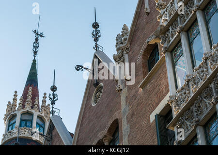 La Casa de les Punxes, Diagonal di Barcellona, in Catalogna, Spagna Foto Stock